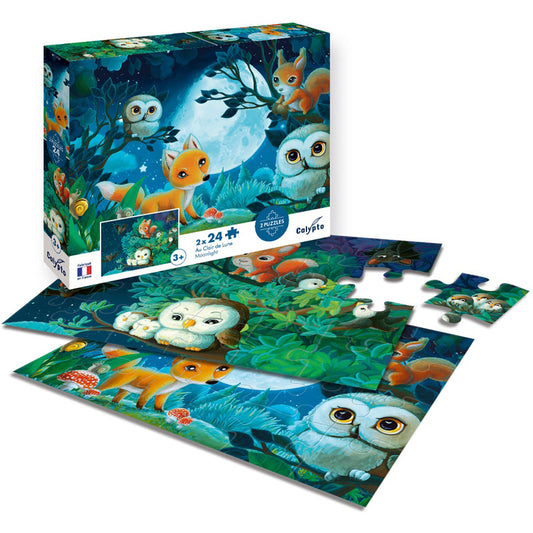 PUZZLE 24 PIECES X 2 AU CLAIR DE LUNE