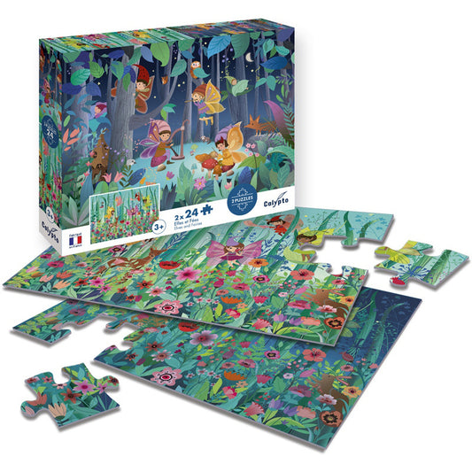 PUZZLE 24 PIECES X 2 ELFES ET FEES
