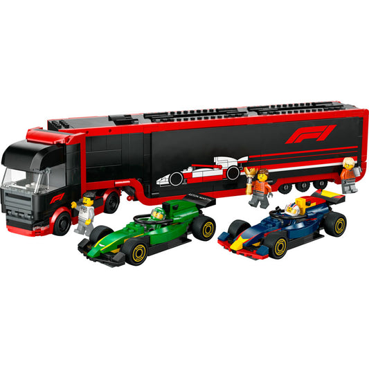 CAMION DE TRANSPORT + VEHICULE F1 RB20 ET AMR24