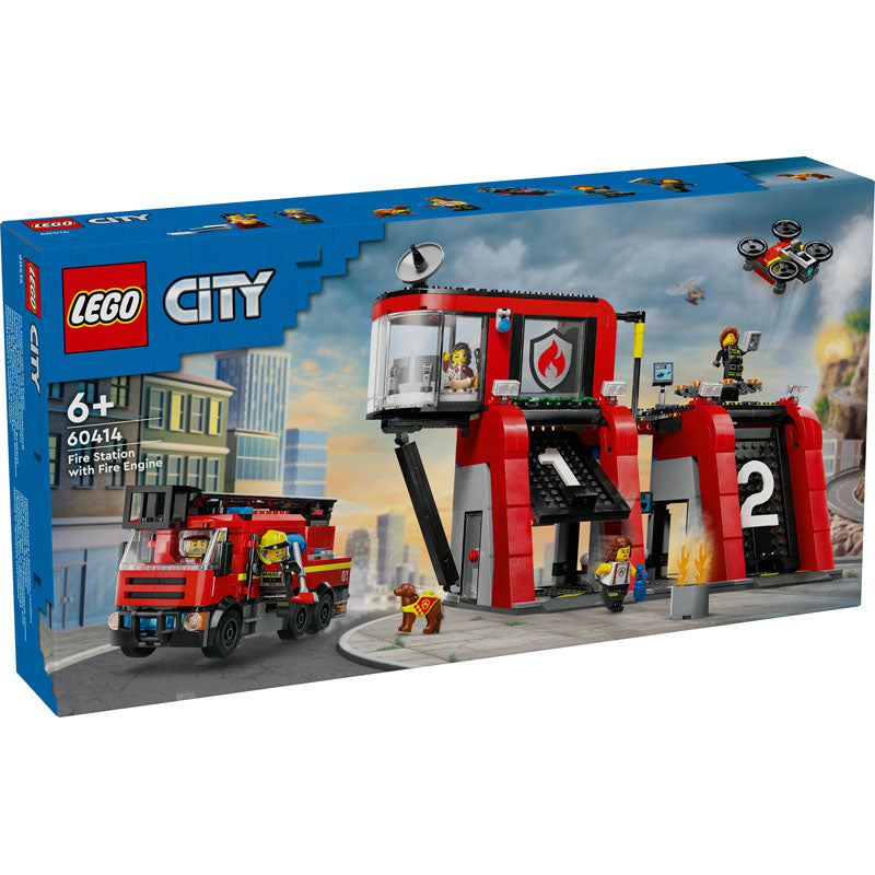 CASERNE + CAMION DE POMPIERS CITY