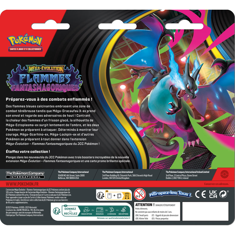 PACK DE 3 BOOSTERS POKÉMON MÉGA-ÉVOLUTION FLAMMES FANTASMAGORIQUES