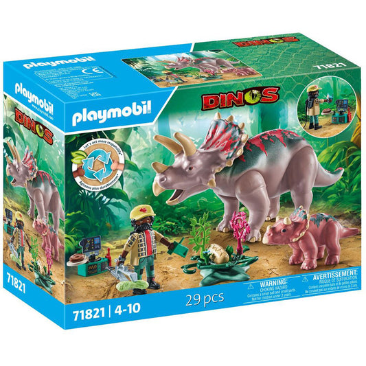 TRICERATOPS AVEC BEBE ET EXPLORATEUR