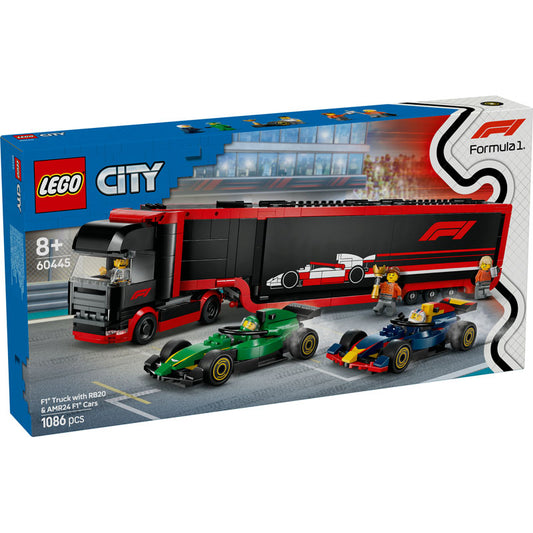 CAMION DE TRANSPORT + VEHICULE F1 RB20 ET AMR24